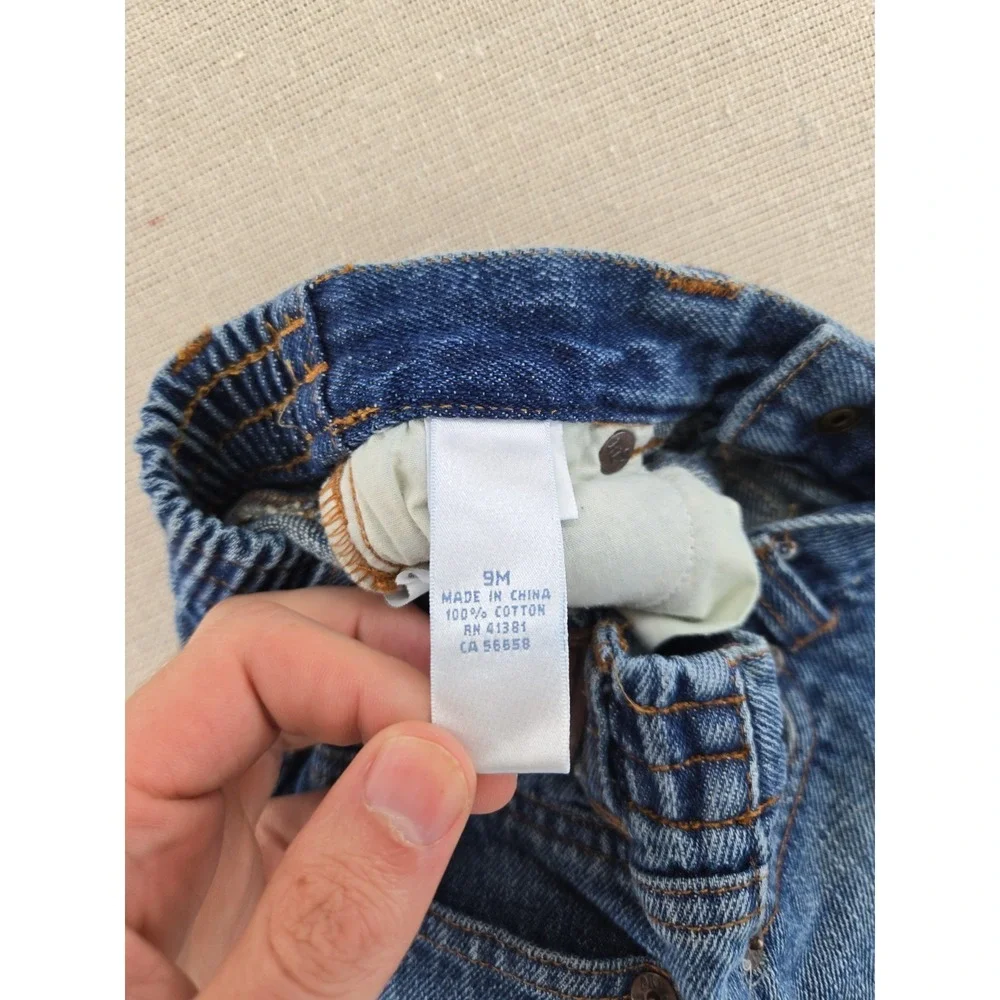 Polo Ralph Lauren Baby Boys 9M Dark Wash Jeans Elastic Waist Denim Pants